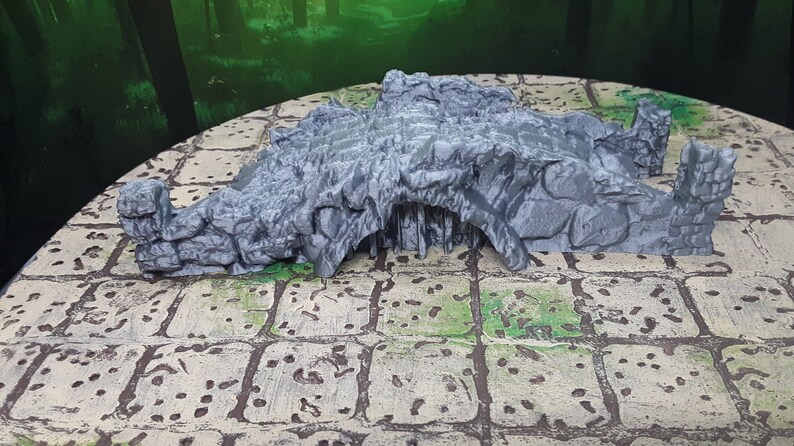 Ruined Stone Bridge Scatter Terrain Scenery 28mm Dungeons & Dragons 3D Printed Mini Miniature Model Tabletop War Gaming Wilds of Wintertide Bild 6