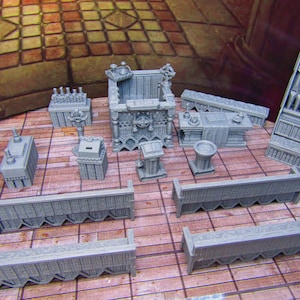 15pc Church Monastery Cathedral Set Scatter Terrain  Scenery Tabletop Gaming Mini Miniature Models 28/32MM 3D Printed Tabletop Gaming RPG