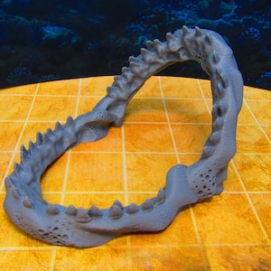 Megalodon Shark Jaw Sea Monster Maw Teeth Boneyard Scenery Scatter Terrain Props 3D Printed Minis 28/32mm Scale Fantasy RPG Tabletop Gaming