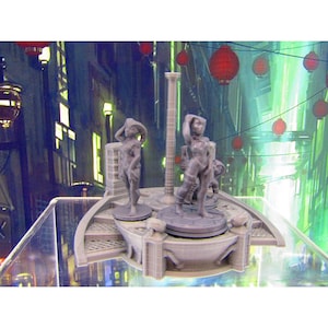 Alien Night Club Dancer Strippers Set w/ Stage & Pole Mini Miniature Figure 3D Printed Model 28/32mm Scale RPG Sci Fi Fantasy Tabletop
