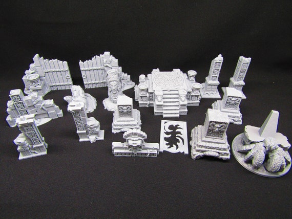 16 Pc Ancient Jungle Temple Ruins Scatter Terrain Scenery 3d Etsy Schweiz