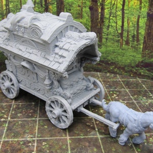 Aristocrat Carriage Wagon & Horse Scenery Terrain 3D Printed Model 28/32mm Scale RPG Fantasy Games Dungeons Dragons Tabletop Gaming