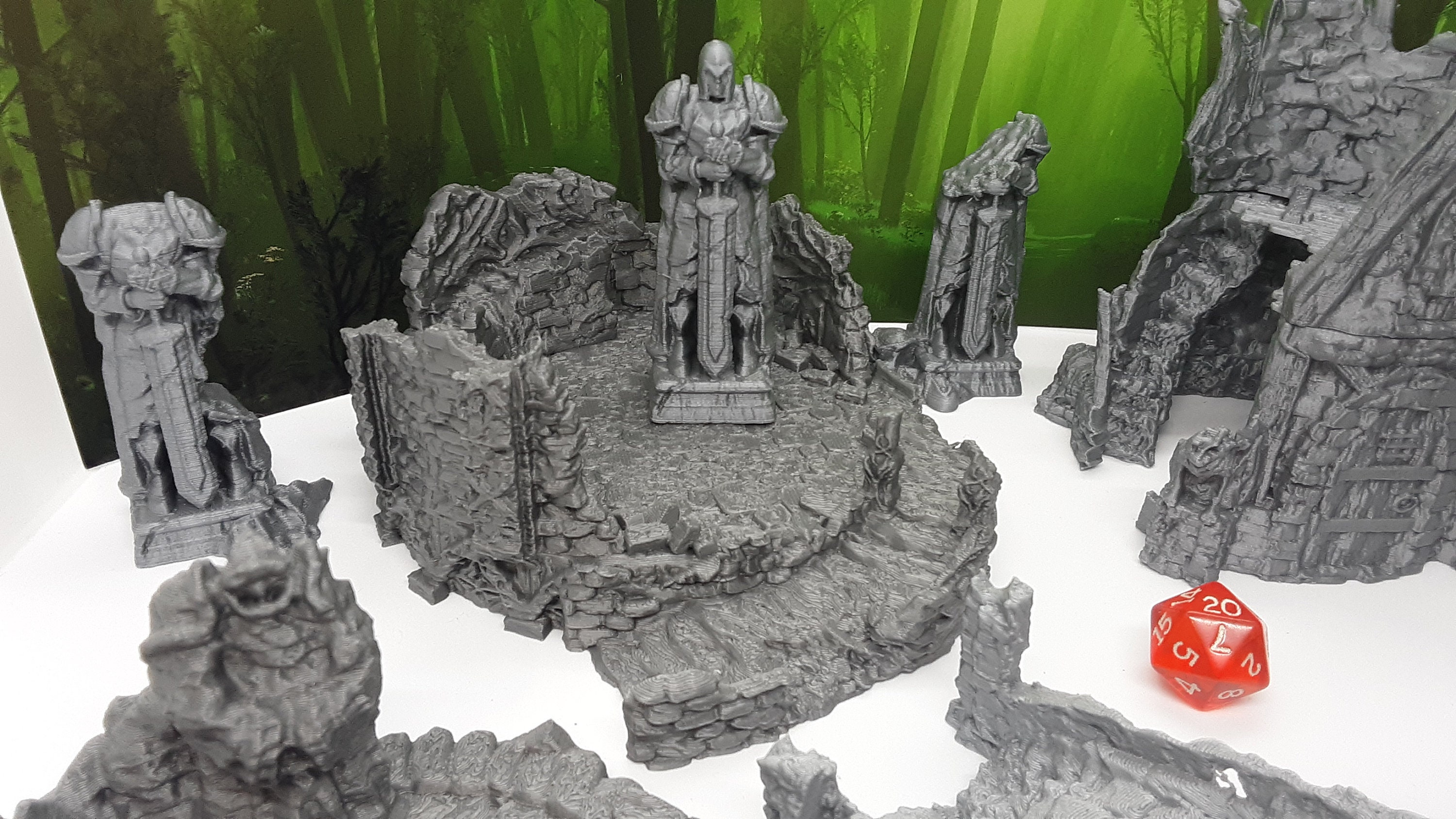 QP3D – Battle Ruined Pillars Wand, Geländelandschaft Für Tisch &ap; RPG 28