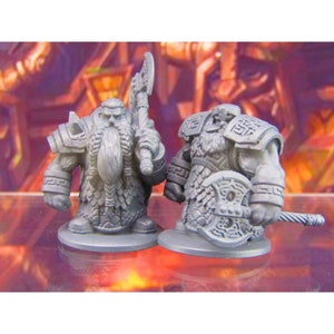 Dwarven Guard Pair Mini Miniature Figure 3D Printed Model 28/32mm Scale RPG Fantasy Games Dungeons & Dragons Gaming