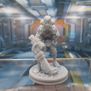 Alien Zombie Mutant w/ One Arm and Mask Mini Miniature Figure 3D Printed Model 28/32mm Scale Sci Fi Science Fiction RPG Tabletop Gaming image 2