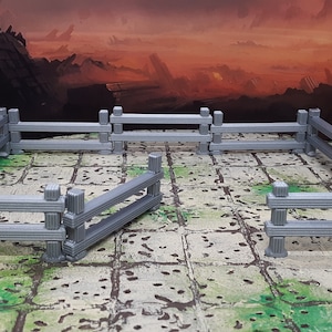 10 pc Wooden Fence Piece Sections Scatter Terrain  Miniature Model UNPAINTED 28mm Scale RPG Fantasy Games Dungeons & Dragons 3D Printed