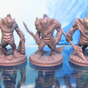 3pc Sea Devil Warrior Fighter Soldier Mini Miniature Figure 3D Printed Model 28/32mm Scale Fantasy RPG Tabletop Gaming Dungeons & Dragons