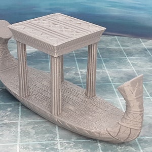 Egyptian Barge Ship Scatter Terrain Tabletop Scenery Gaming Mini Miniature Dungeons & Dragons 28-32MM 3D Printed Model