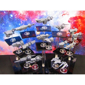 16pc Merconian Full Set W/ Flight Stands & Rods Astra Nebula Billion Suns Starfinder Fleet Scale Starship Mini Miniature Model Spaceship