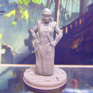 Female Fishmonger Seaside Fisher&#39;s Wife Mini Miniature Figure 3D Printed Model 28/32mm Scale Fantasy RPG Tabletop Gaming Dungeons & Dragons