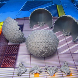 8 pc Battlefield Round Energy Shields Miniature Scatter Terrain Scenery 3D Printed 28/32mm Scale Sci Fi Science Fiction RPG Tabletop Gaming