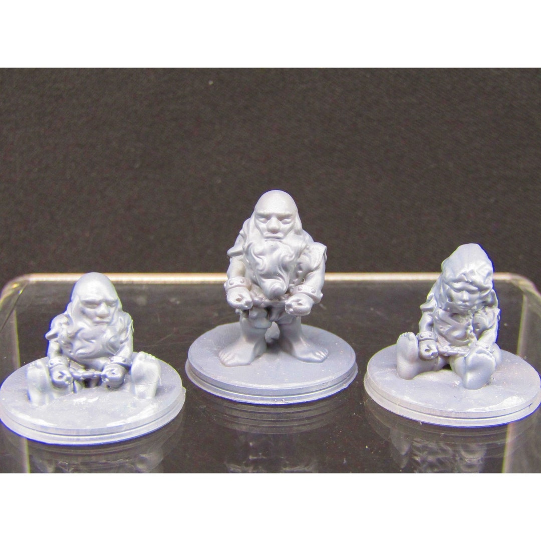Imprisoned Dwarf Slaves Mini Miniature Figure 3D Printed Model 28/32mm ...