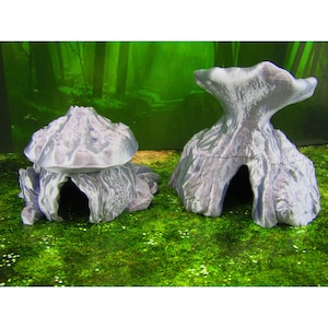 Pair of Mushroom Shroomie Myconid Houses Scatter Terrain Scenery Mini Miniature Model 28mm/32mm Scale RPG Tabletop Gaming Wargaming D&D etc.