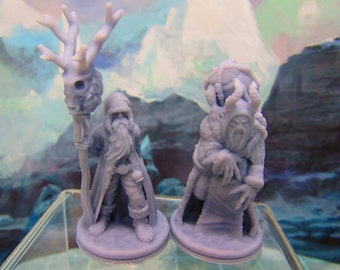 Druid Santa Claus and Krampus Lot 28mm Scale Figure RPG Fantasy Games Dungeons & Dragons 3D Printed Mini Miniature Model Wilds of Wintertide