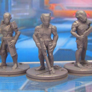 3pc Human Sci Fi Soldier Alliance Patrol Set Mini Miniature 3D Printed Model 28/32mm Scale Sci Fi Science Fiction RPG Tabletop Gaming