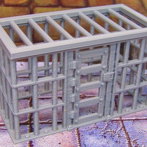 Steel Barred Prison Cell w/ Removeable Top Dungeon Scenery Scatter Terrain Props 3D Printed Minis 28/32mm Scale Fantasy RPG Tabletop Gaming