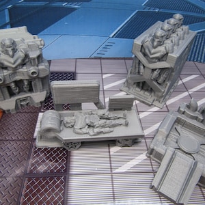 4 Pc Droid Workshop Manufacturing Factory Scatter Terrain Scenery 3D Printed Model 28/32mm Scale Sci Fi Science Fiction RPG Tabletop Gaming