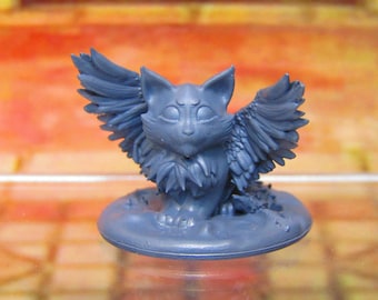 Baby Tressym Flying Cat Kitten Companion Mini Miniatures 3D Printed Model 28/32mm Scale RPG Fantasy Games Dungeons & Dragons Tabletop Gaming