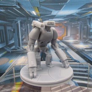 Modded R-Cee Loader Robot Droid w/ Shoulder Cannon Mini Miniature 3D Printed Model 28/32mm Scale Sci Fi Science Fiction RPG Tabletop Gaming