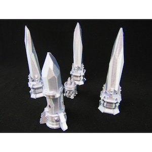Crystal Obelisk Set Scatter Terrain Scenery 3D Printed Mini Miniature Model 28/32mm Scale RPG Tabletop Gaming Dungeons & Dragons
