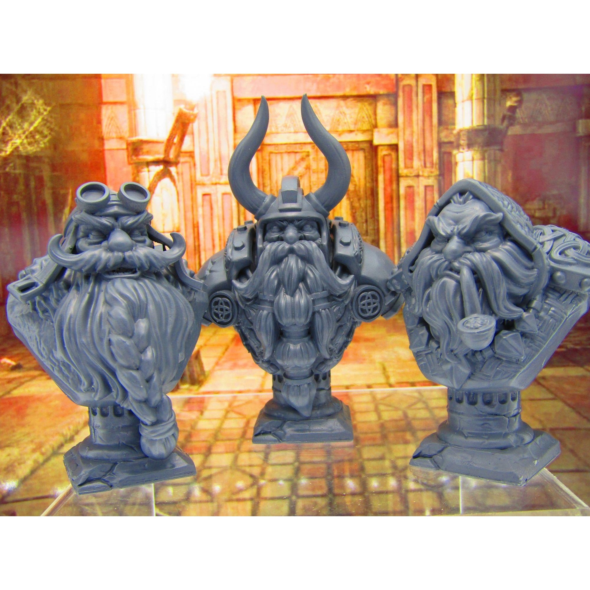 Lot of 3 Dwarven Busts Statue Bust Statue Resin 3D Printed Etsy