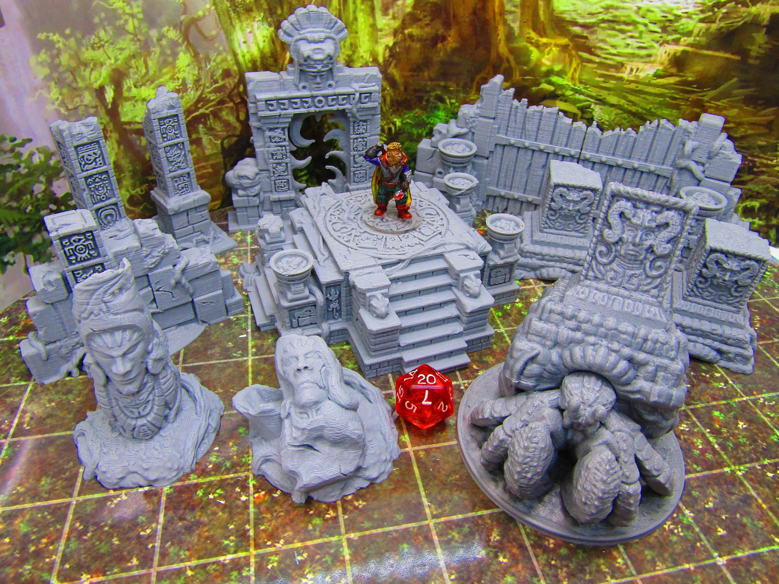 EnderToys 3D Printed RPG Scatter Terrain - Jagged Rocks Set Of 3 Clusters For Tabletop Wargaming | 25-28mm Scale, PLA