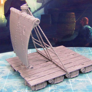 Seafaring Pontoon Sailing Raft Scatter Terrain Scenery 3D Printed Model 28/32mm Scale Fantasy RPG Tabletop Gaming Dungeons & Dragons