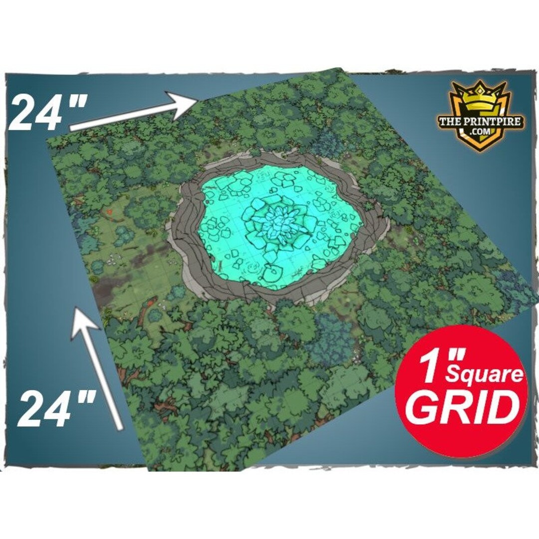 Woodland Forest Flooded Sinkhole 1 Square Grid 24 X 24 1 Grid Paper ...