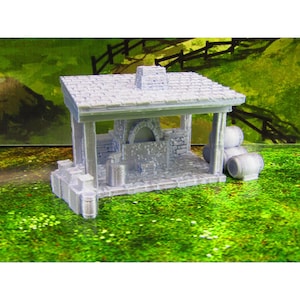 Small Blacksmith Shop Smithy&#39;s Forge Scatter Terrain Scenery 3D Printed Model 28/32mm Scale Fantasy RPG Tabletop Gaming Dungeons & Dragons