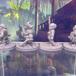 4pc Gnome Crew Mini Miniature Figure 3D Printed Model 28/32mm Scale Fantasy RPG Tabletop Gaming Dungeons & Dragons