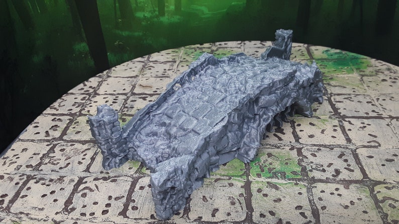 Ruined Stone Bridge Scatter Terrain Scenery 28mm Dungeons & Dragons 3D Printed Mini Miniature Model Tabletop War Gaming Wilds of Wintertide Bild 2