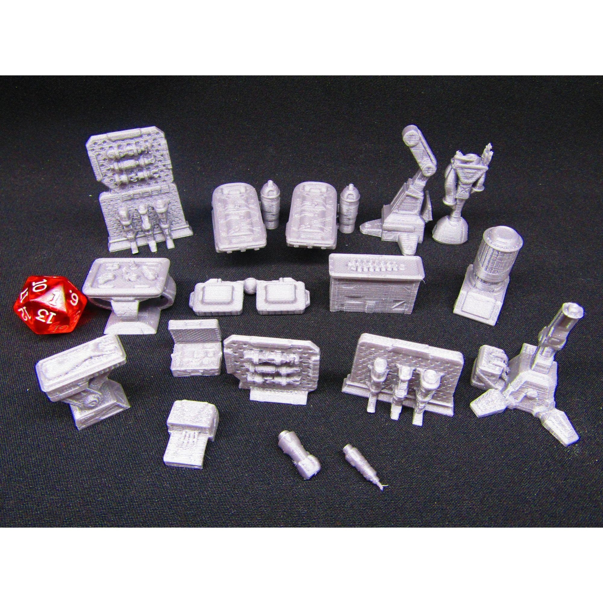 20pc Sci Fi Dr. Laboratory W/ Dr., Transporter & Pet Miniatures Minis ...
