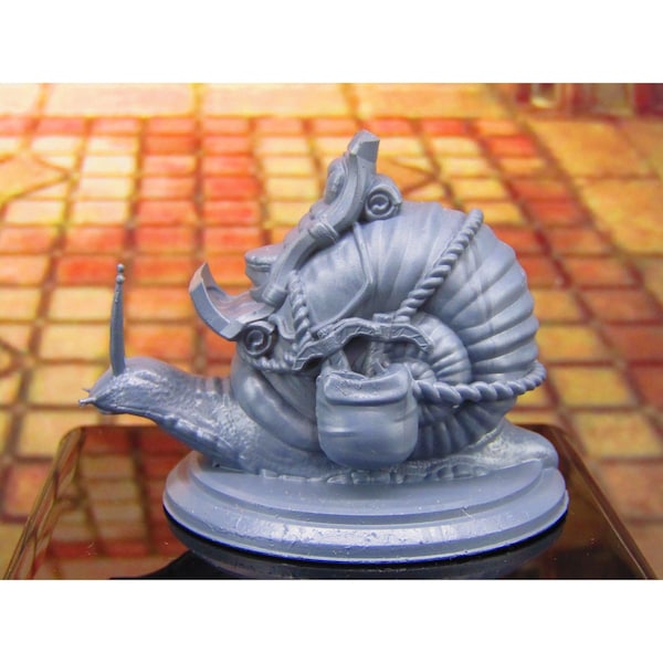 Racing Riding Snail Mount w/ Saddle Mini Miniature Model Character Figure 28mm/32mm Scale RPG Tabletop Gaming Wargaming D&D etc.