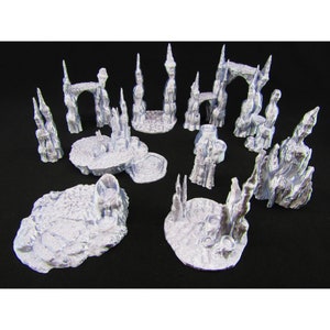 10pc Lava Field Chamber Set Scatter Terrain Scenery 3D Printed Mini Miniature Model 28/32mm Scale RPG Tabletop Gaming Wargaming D&D etc