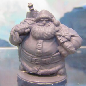 Dwarven Santa Claus Dwarf Christmas Mini Miniature Figure 3D Printed Model 28/32mm Scale Fantasy Dungeons & Dragons RPG Tabletop Gaming