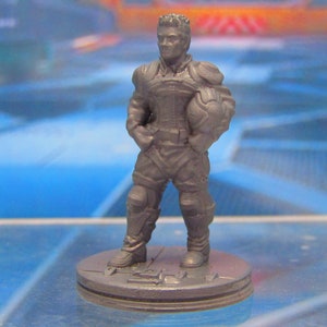 Human Spaceship Captain Fighter Pilot Mini Miniature 3D Printed Model 28/32mm Scale Sci Fi Science Fiction RPG Tabletop Gaming