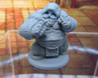 Dwarven Bar Room Brawler Boxer Fighter Mini Miniature Dwarf 3D Printed Model 28/32mm Scale Fantasy Dungeons & Dragons RPG Tabletop Gaming