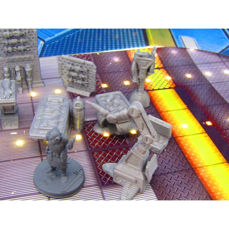 20pc Sci Fi Dr. Laboratory W/ Dr., Transporter & Pet Miniatures Minis ...