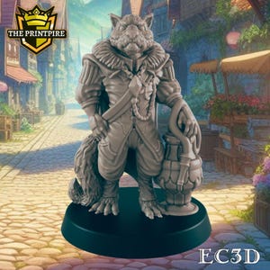 Catfolk Mini | Noble Royal Aristocrat | Dungeons and Dragons NPC Figure | Pathfinder DnD Wargaming RPG Character | 32mm Scale Model