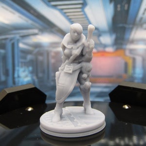 Female Space Bounty Hunter Mini Miniature Figure Scenery Terrain 3D Printed Model 28/32mm Scale Sci Fi Science Fiction RPG Tabletop Gaming