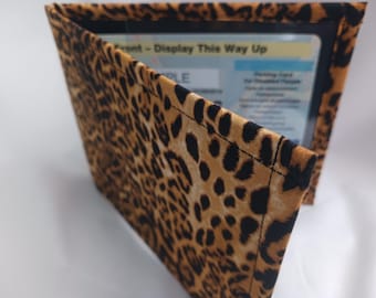 Disabled blue badge cover holder LEOPARD PRINT