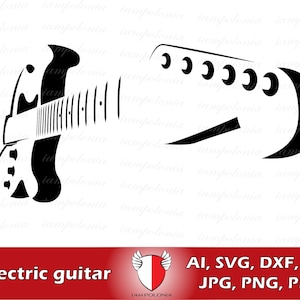 Elektrische gitaar SVG, Muziekinstrument clipart, Gitaar Tumbler SVG, Gitarist Tuimelaars voor Cricut Sublimation T-Shirt Silhouette Cut Files