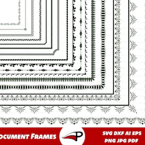16 bordes para certificados: plantillas imprimibles para marcos de diplomas y documentos (tamaño carta 11 x 8,5)