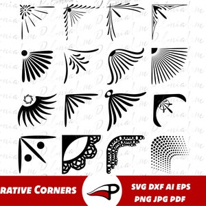 Decorative Corner svg Bundle, Corner svg, Art deco corner svg files, Page Corner SVG laser cut for Cricut and glowforge