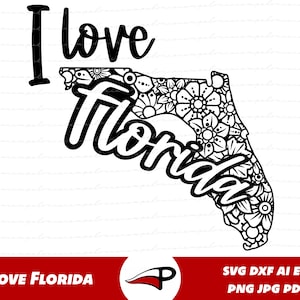 Florida SVG, I Love Florida PNG, Florida Clipart, FL Aufkleber, Floridian Native Laser geschnittene Datei für Cricut und Glowforge