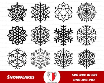 Snowflake Svg, Christmas svg, Holiday flakes, Winter svg, Christmas Snowflake svg, Cricut Silhouette Cut File, Clipart DXF, PNG