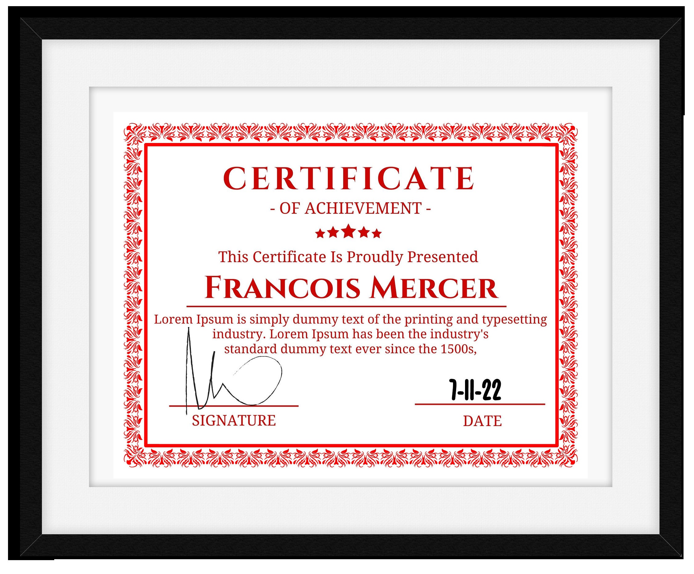 Cornice Per Diploma 8.5x11 ELSKER&HOME | Classica  Nero Opaco | Proteggi I Tuoi Certificati Con Lastra PS Sicura E Cristallina