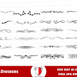 Dividers Bundle Svg, Flourish Swirl Svg, Swirls Svg, Text Divider Svg, Divider Svg Clipart, Wedding Svg Decor, Borders Svg, Svg Flourish