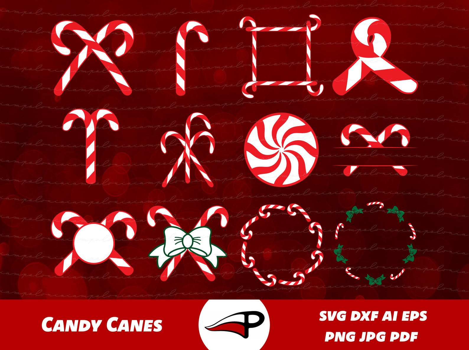 Candy Cane Svg Bundle, Candy Canes for Arts and Crafts, Candy Cane ...