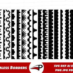 Einfache Bordüren SVG, Papierrahmen PNG, nahtloser Rand DXF, Laser geschnittene Bordüre, geschnittene Dateien für cnc, Muster Silhouette